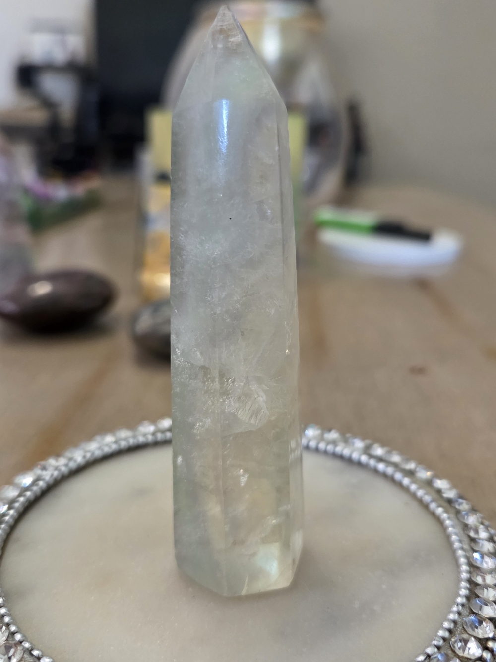 Natural Fluorite Crystal Point Obelisk Tower #A3